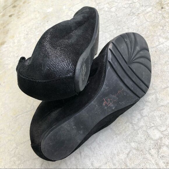 Pas De Rouge Shoes Peep Toe Wedges black nubuck suede leather 39 - Picture 7 of 8